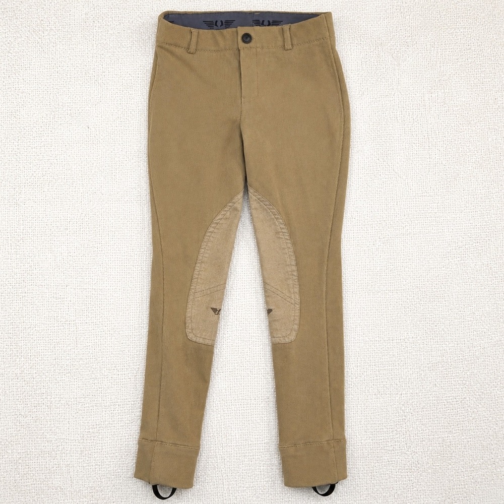 GUTOS Youth Size 10 Tan Equestrian Riding Breeches Knee Patch Stirrup Pants